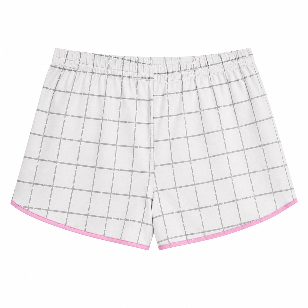 Pijama Feminino Curto Algodão Rosa Off