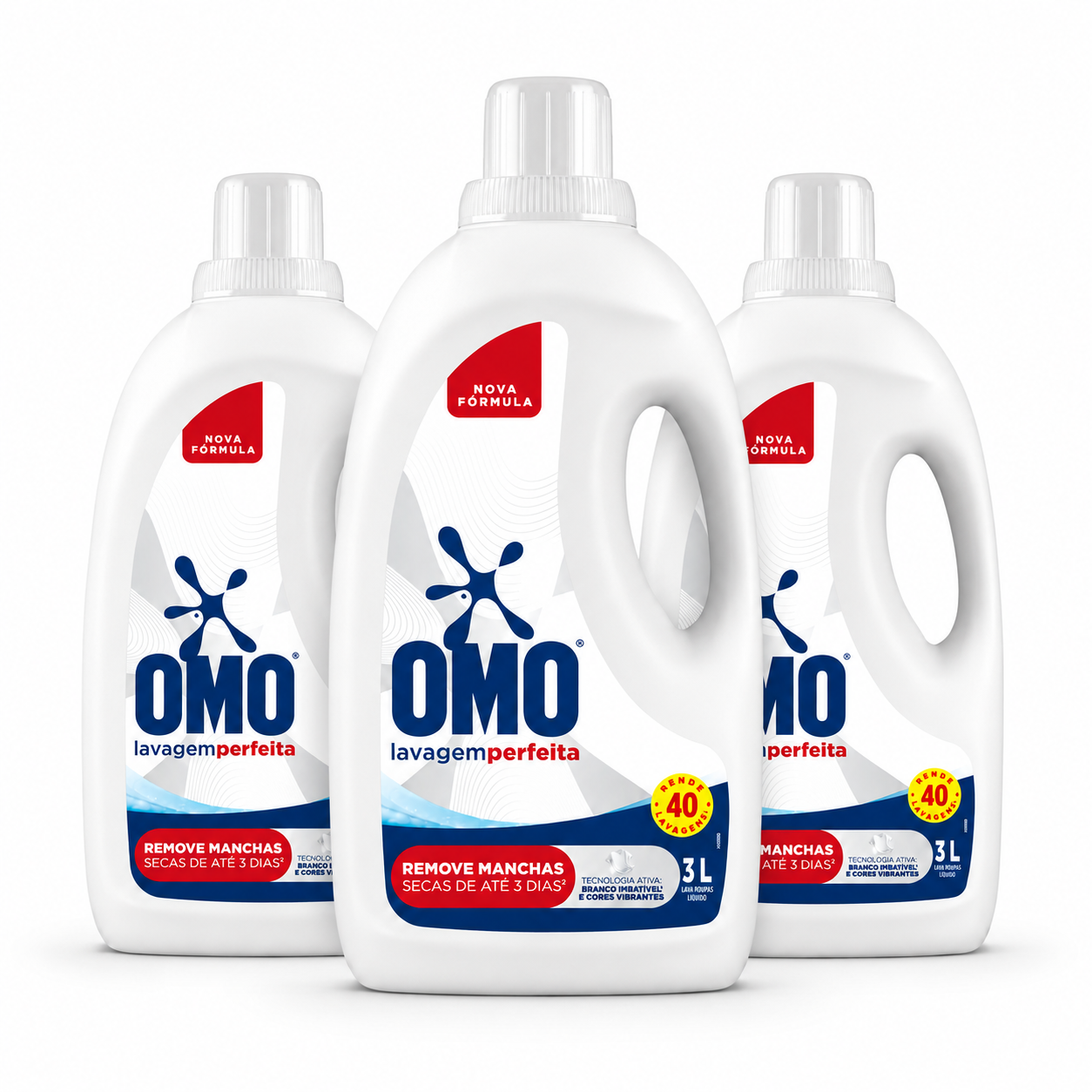 Sabão Líquido OMO Lavagem Perfeita - KIT COM 3 - 3L