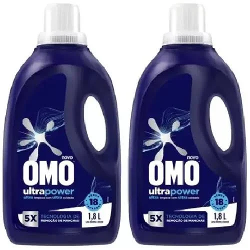 Kitc Com 2 Lava-roupas Liquido Omo Ultrapower 1,8litros