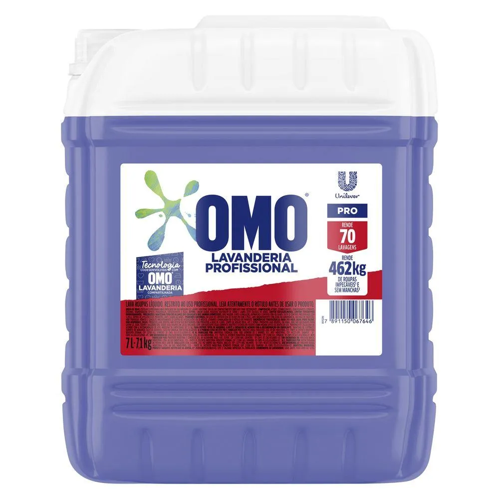 Kit 2 Sabão Líquido Omo Pro Lavanderia Profissional 7L Cada