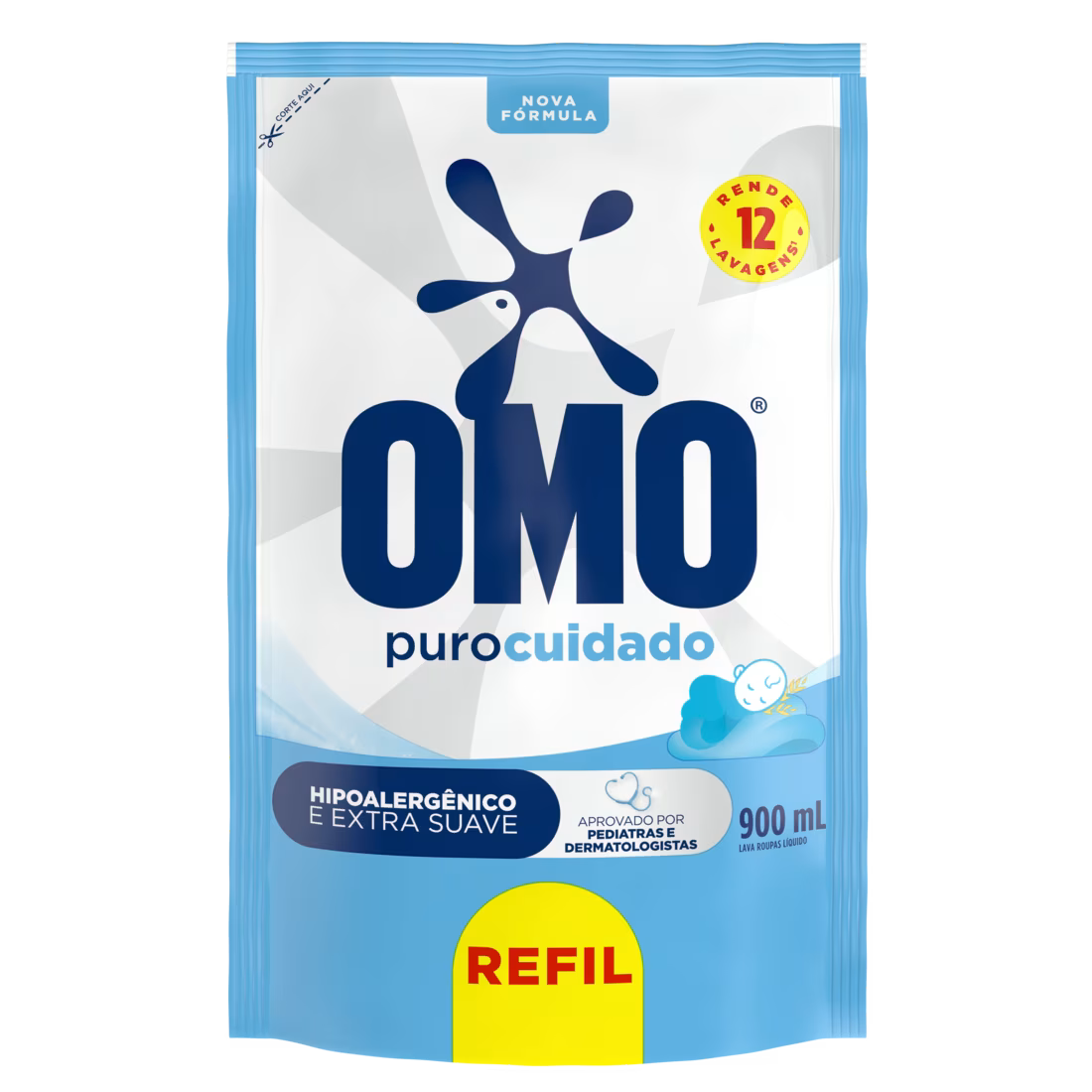 SABÃO LÍQUIDO OMO PURO CUIDADO REFIL 900ml